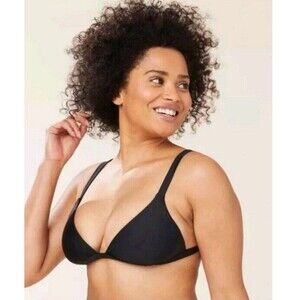 Andie Swim Women’s The Calcos Bikini Top in Black Size Medium M NWT